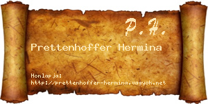 Prettenhoffer Hermina névjegykártya